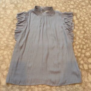 Women's Ruffled Sleeve Top - Light blue